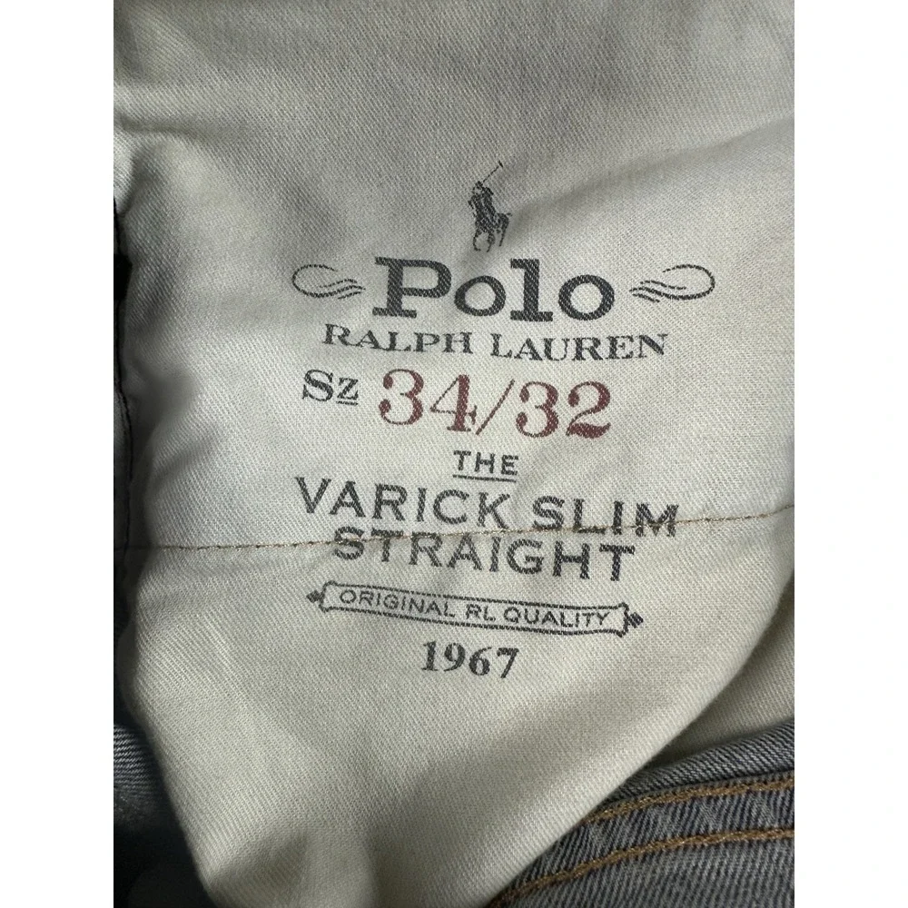 Polo Ralph Lauren The Varick Slim Straight 1967 Jeans 34 X 32 Medium Wash Blue